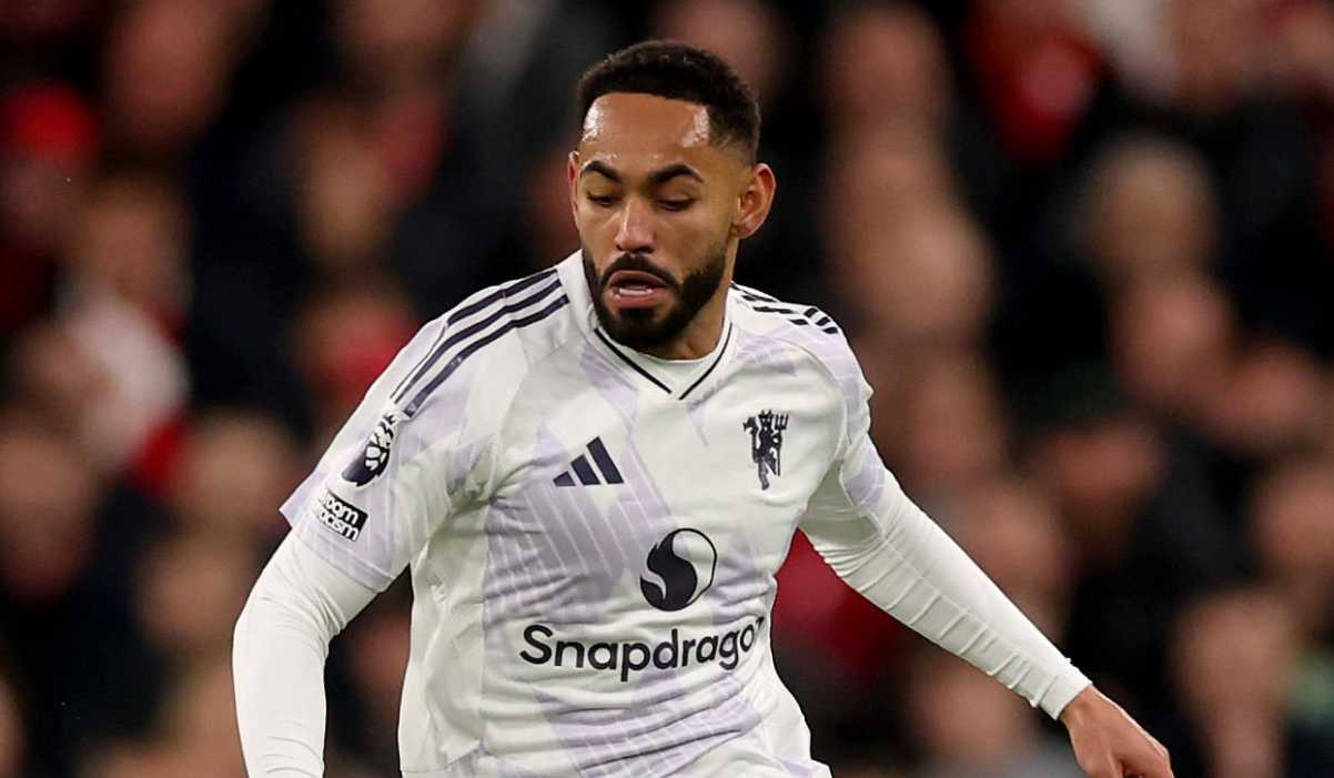 Aksi Matheus Cunha di laga Liverpool vs Manchester United Aksi Matheus Cunha di laga Liverpool vs Manchester United