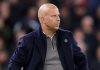 Arne Slot di laga Liverpool vs Manchester United