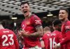 Benjamin Sesko merayakan gol ke gawang Sunderland