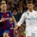 Cristiano Ronaldo berduel dengan Ivan Rakitic di laga Barcelona vs Real Madrid pada 2016
