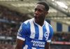 Danny Welbeck merayakan gol kemenangan Brighton ke gawang Newcastle