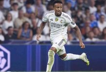 Eder Militao dalam Sebuah Aksinya untuk Real Madrid
