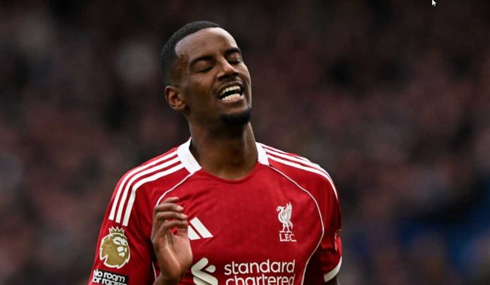 Ekspresi Alexander Isak di laga Chelsea vs Liverpool