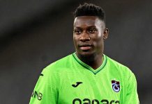 Gestur Andre Onana di laga Fatih Karagumruk v Trabzonspor