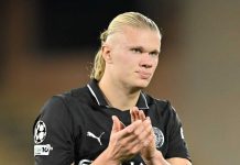 Gestur Erling Haaland di laga Monaco vs Manchester City