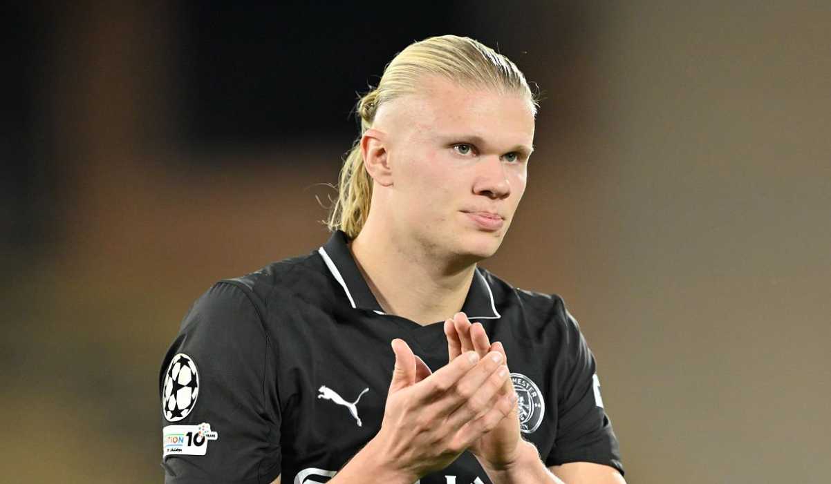 Gestur Erling Haaland di laga Monaco vs Manchester City