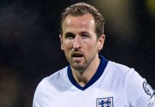 Harry Kane di laga Latvia vs Inggris