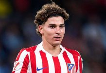 Julian Alvarez di laga Celta de Vigo vs Atletico de Madrid