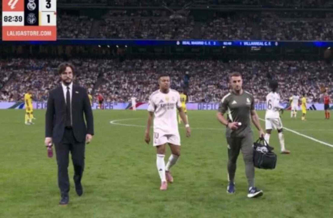 Kylian Mbappe Saat Ditarik Keluar di Laga Real Madrid vs Villarreal