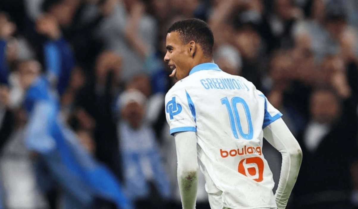 Mason Greenwood merayakan gol untuk Marseille Mason Greenwood merayakan gol untuk Marseille