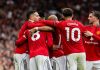 Mason Mount ikut merayakan gol bersama rekan-rekannya di Manchester United