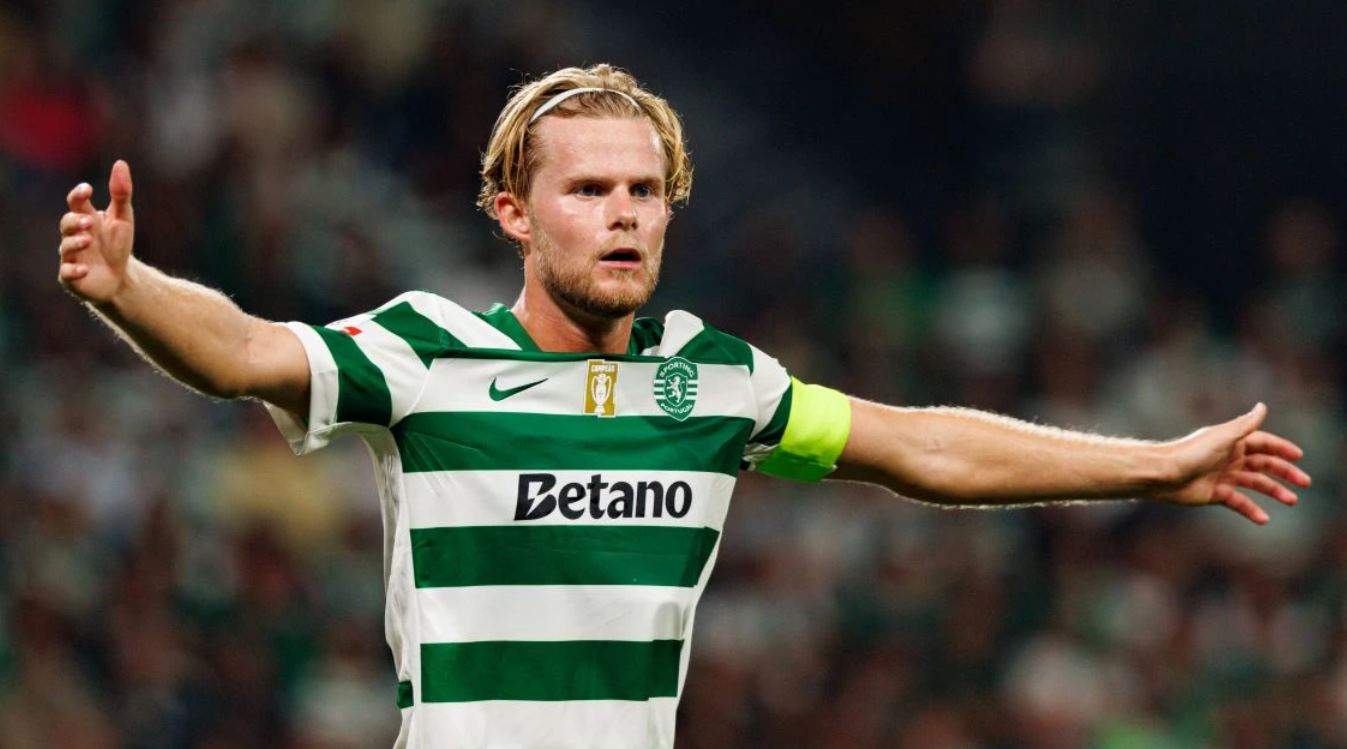 Morten Hjulmand gelandang Sporting CP Morten Hjulmand gelandang Sporting CP