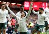 Pemain Chelsea merayakan kemenangan melawan Nottingham Forest