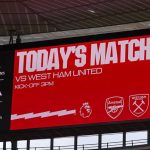 Penampilan papan skor stadion Emirates Arsenal