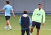 Rodri dalam sebuah sesi latihan di Manchester City