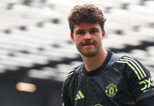 Senne Lammens di laga Manchester United vs Sunderland