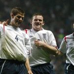 Steven Gerrard bersama Wayne Rooney dan Frank Lampard saat membela timnas Inggris