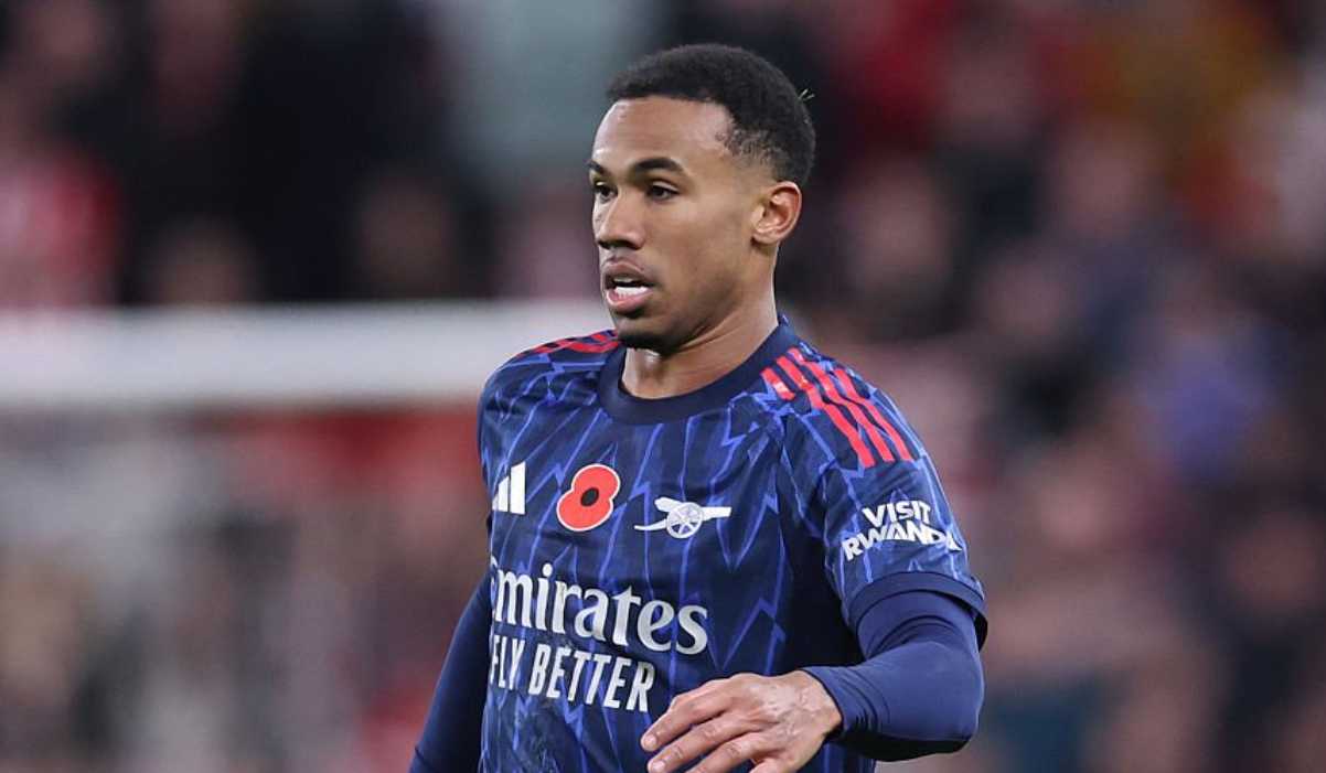 Aksi Gabriel Magalhaes di laga Sunderland vs Arsenal Aksi Gabriel Magalhaes di laga Sunderland vs Arsenal