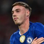 Cole Palmer merayakan golnya untuk Chelsea