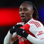 Eberechi Eze merayakan golnya ke gawang Tottenham Hotspur