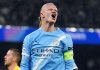 Ekspresi Erling Haaland di laga Manchester City vs Borussia Dortmund