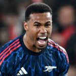 Ekspresi Gabriel di laga Slavia Praha vs Arsenal