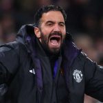 Ekspresi Ruben Amorim di laga Manchester United v Everton
