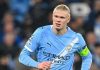 Erling Haaland di laga Manchester City vs Borussia Dortmund