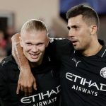 Guardiola Dapat Tambahan Amunisi, Haaland dan Rodri Kembali ke Skuad Erling Haaland merayakan golnya bersama Rodri