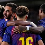 Ini Alasan Mengapa Barcelona Bakal Lebih Sukses dari Los Blancos di Akhir Musim Ini Ferran Torres merayakan golnya bersama rekan-rekannya di Barcelona