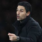 Gestur Mikel Arteta di laga Arsenal vs Bayern Munchen