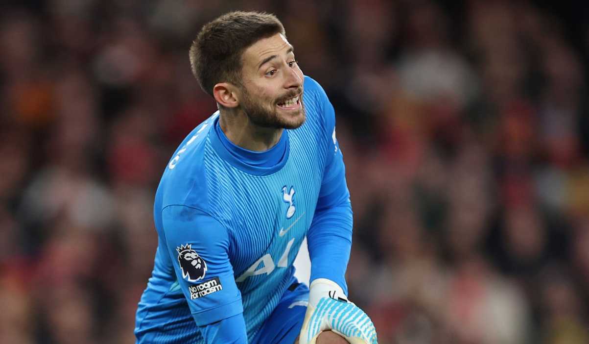 Guglielmo Vicario di laga Arsenal vs Tottenham Hotspur