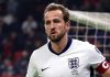 Harry Kane merayakan golnya ke gawang Albania