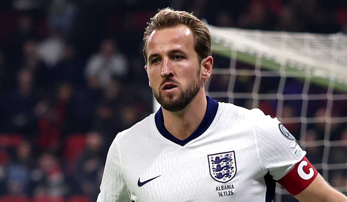 Harry Kane merayakan golnya ke gawang Albania Harry Kane merayakan golnya ke gawang Albania