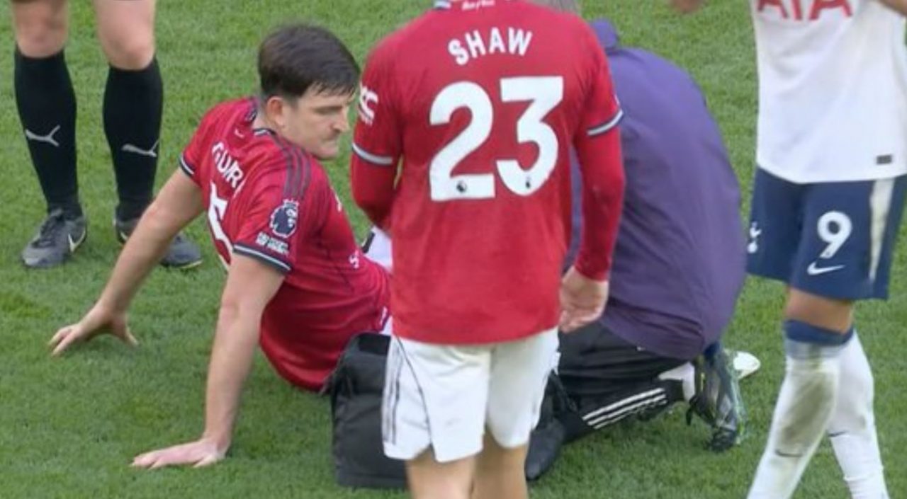 Harry Maguire cedera saat laga Tottenham Hotspur vs Manchester United