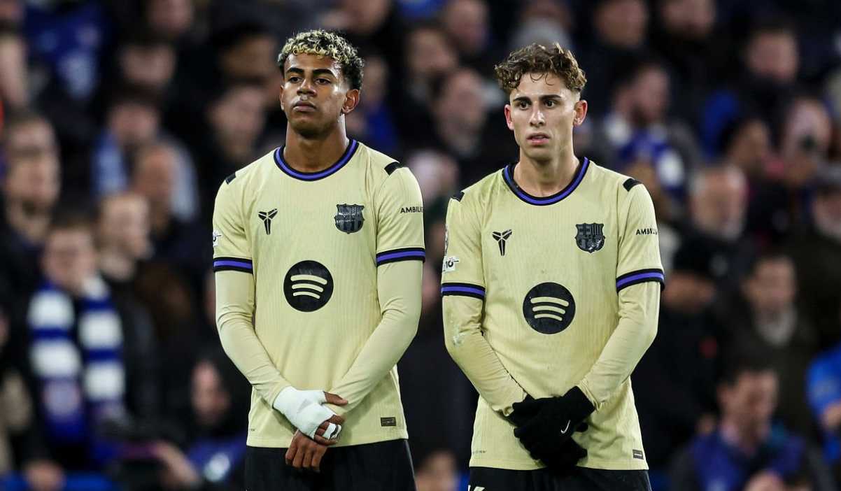 Lamine Yamal dan Fermin Lopez di laga Chelsea vs Barcelona
