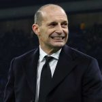 Massimiliano Allegri terlihat tersenyum usai kemenangan AC Milan atas Inter Milan