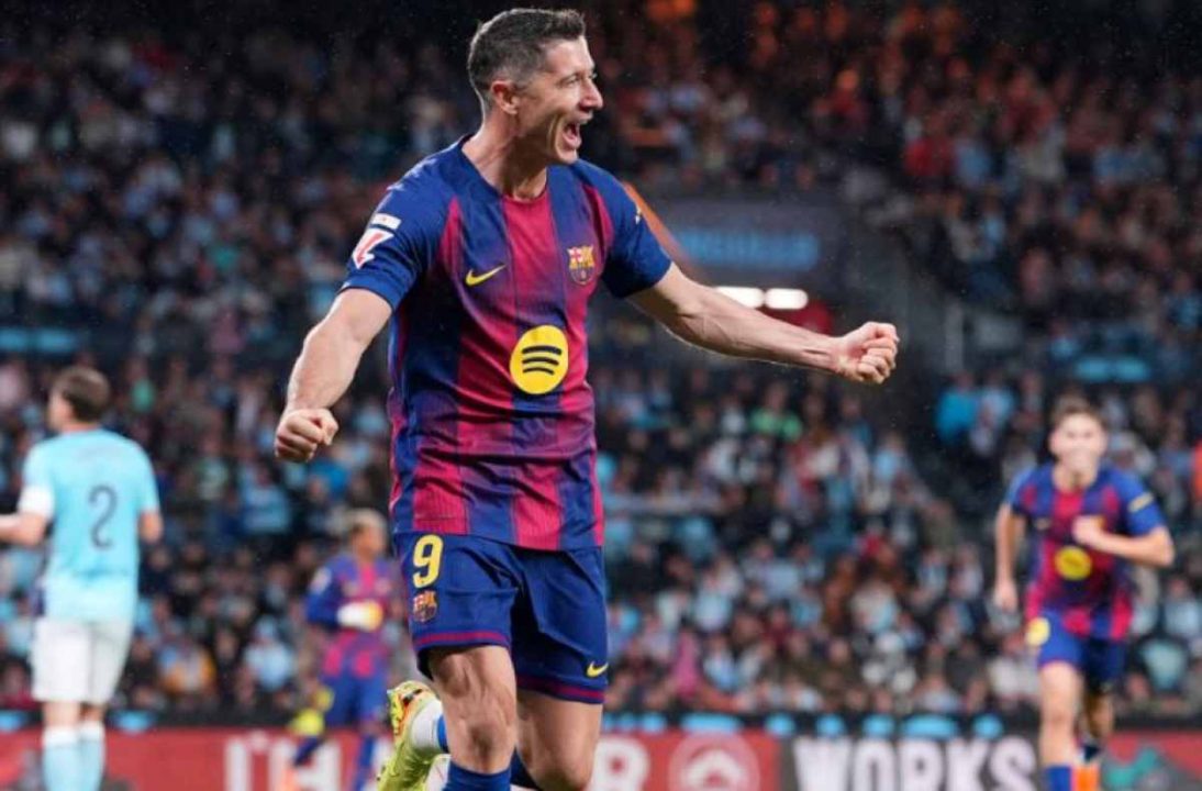 Robert Lewandowski Usai Mencetak Gol untuk Barcelona di Kandang Celta Vigo