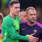 Barcelona Berpeluang Kirim Marc-Andre ter Stegen ke Inggris Ter Stegen dan Pelatih Barcelona Hansi Flick