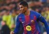 Aksi Marcus Rashford di laga Villarreal vs Barcelona