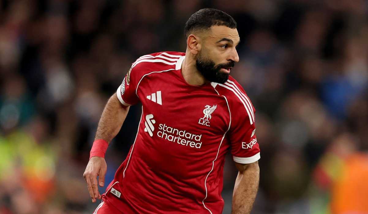 Aksi Mohamed Salah di laga Liverpool v Brighton