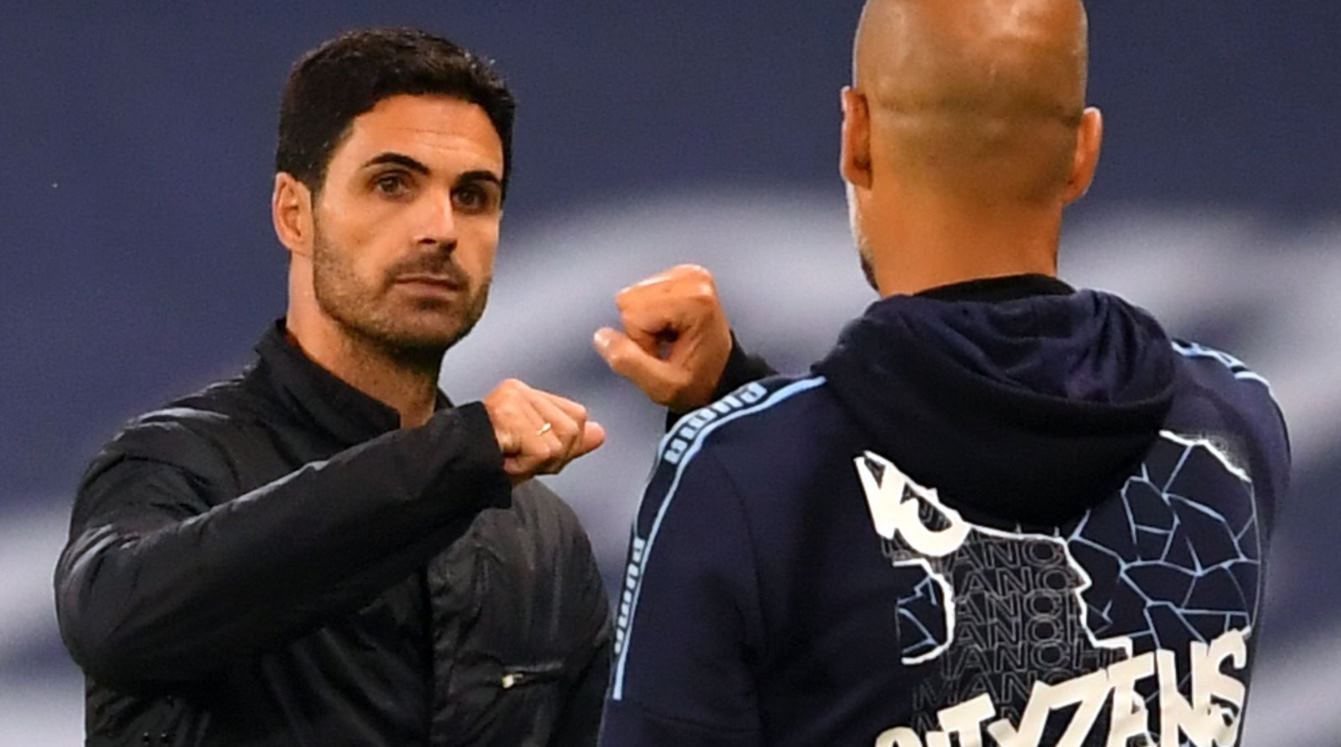 Mikel Arteta dan Pep Guardiola