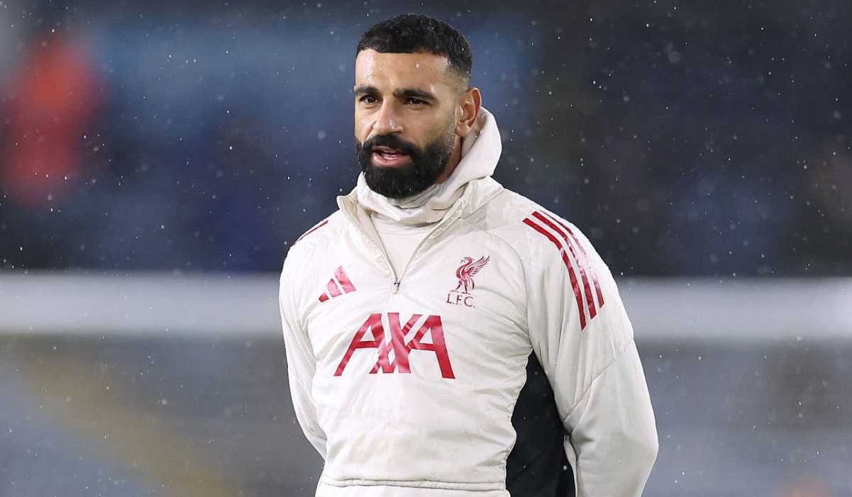 Mohamed Salah di laga Leeds United v Liverpool