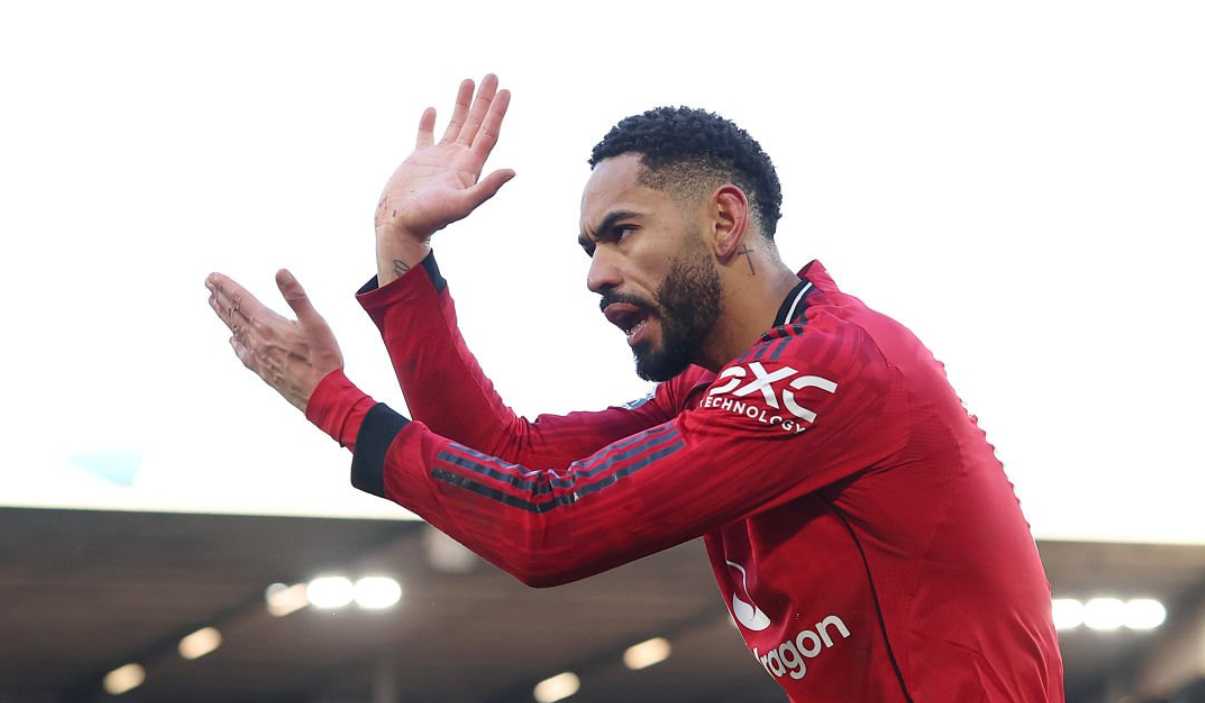 Aksi Matheus Cunha di laga Leeds United vs Manchester United