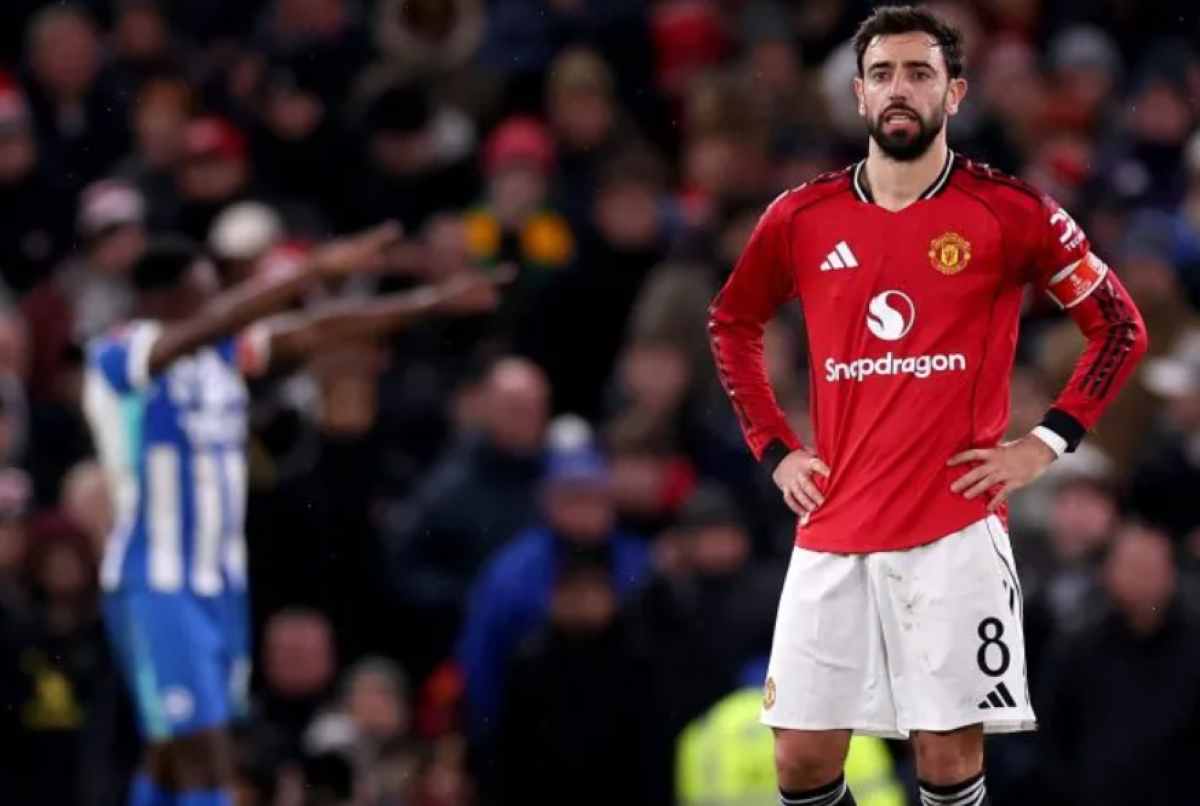 Bruno Fernandes di akhir sebuah laga Manchester United