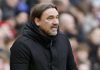 Daniel Farke di laga Liverpool vs Leeds United