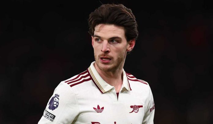 Declan Rice di laga Bournemouth vs Arsenal