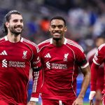 Dominik Szoboszlai merayakan golnya ke gawang Marseille di Liga Champions