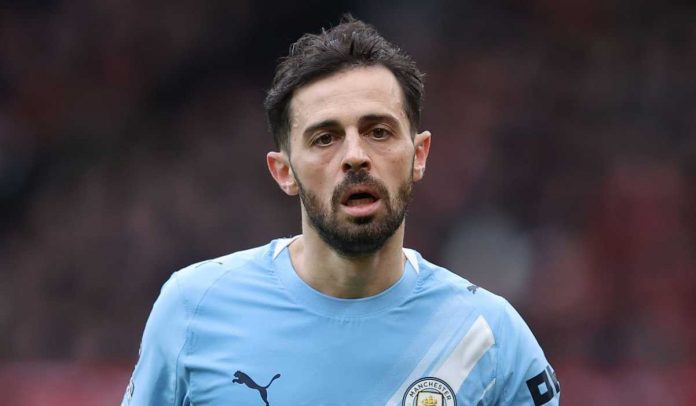 Ekspresi Bernardo Silva di laga Manchester United vs Manchester City di Premier League Ekspresi Bernardo Silva di laga Manchester United vs Manchester City di Premier League
