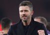 Ekspresi Michael Carrick usai kemenangan Manchester United di kandang Arsenal